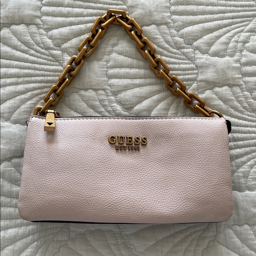 Guess purse three compartment top zipper